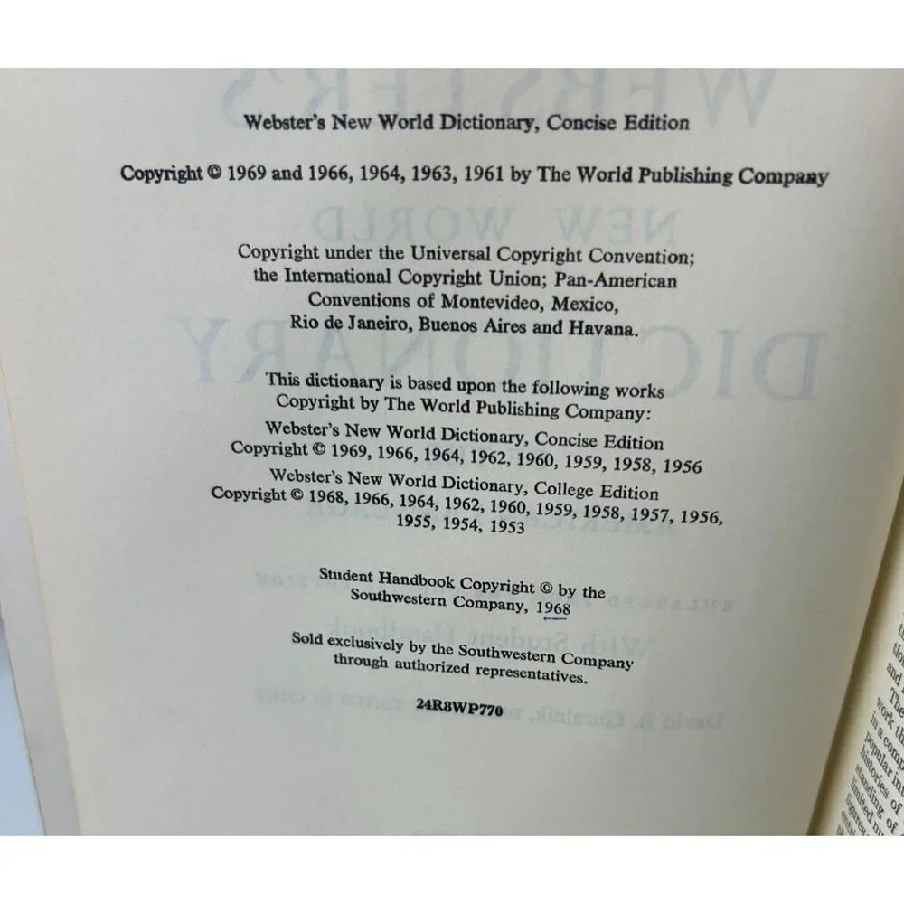 Webster vintage copyright